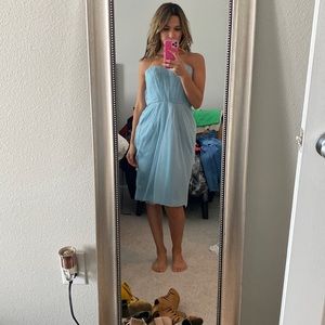 Baby blue Bridesmaid dress. I am 5’1”. 104 Ibs.